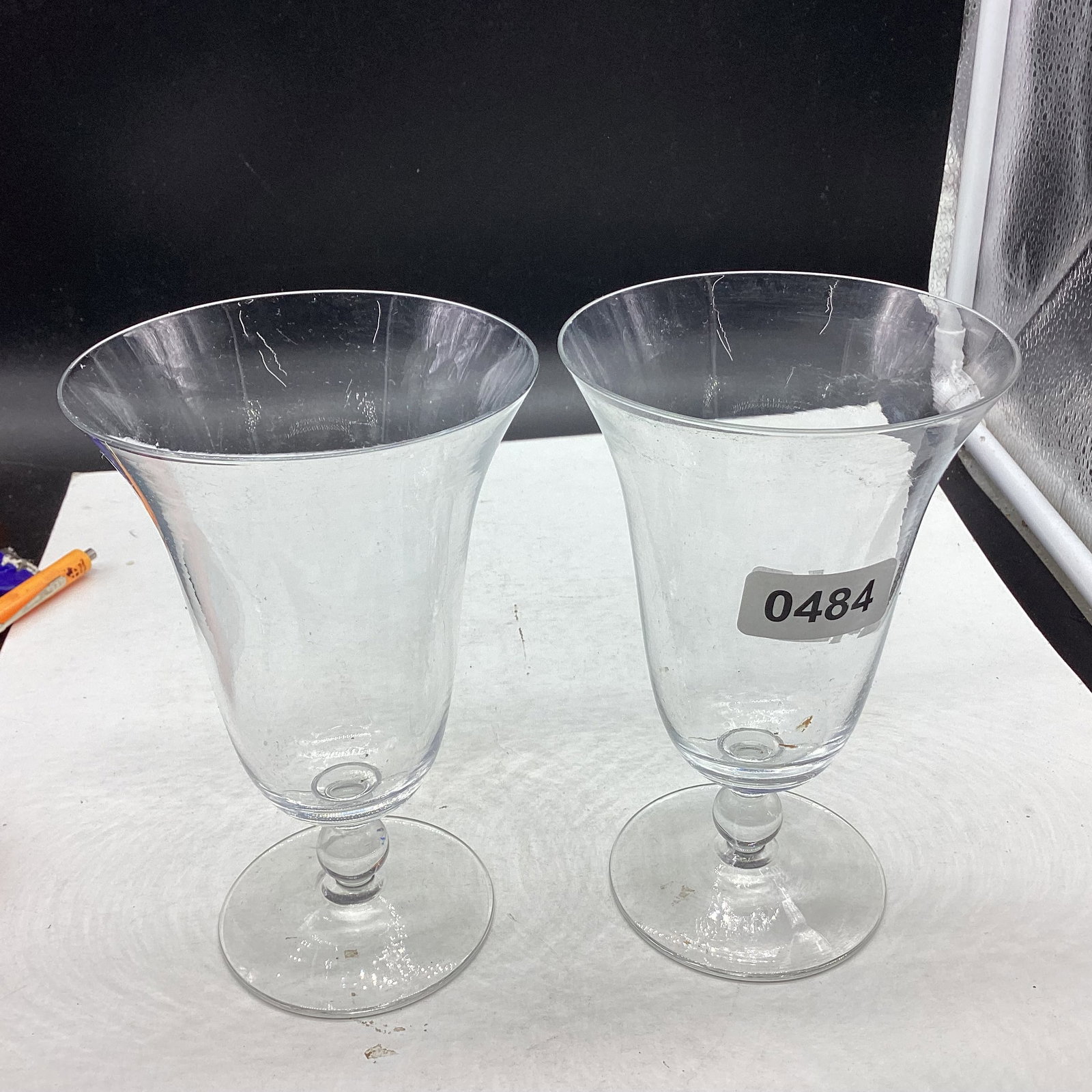 2 IMPERIAL CANDLEWICK TEA GLASSES: 6 1/2" TALL GOOD SHAPE