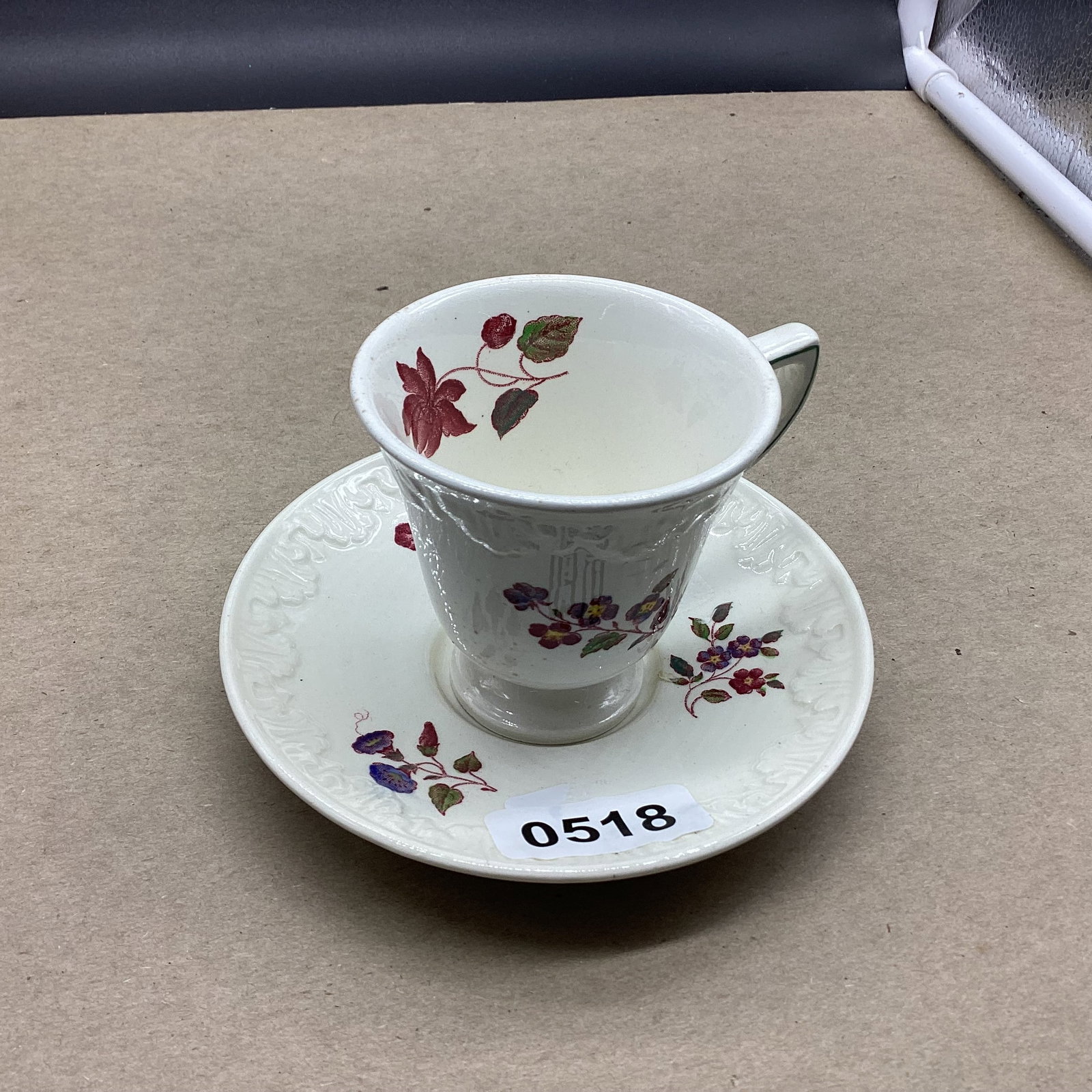 WEDGEWOOD ENGLND DEMITASSIE CUP & SAUCER: GOOD SHAPE