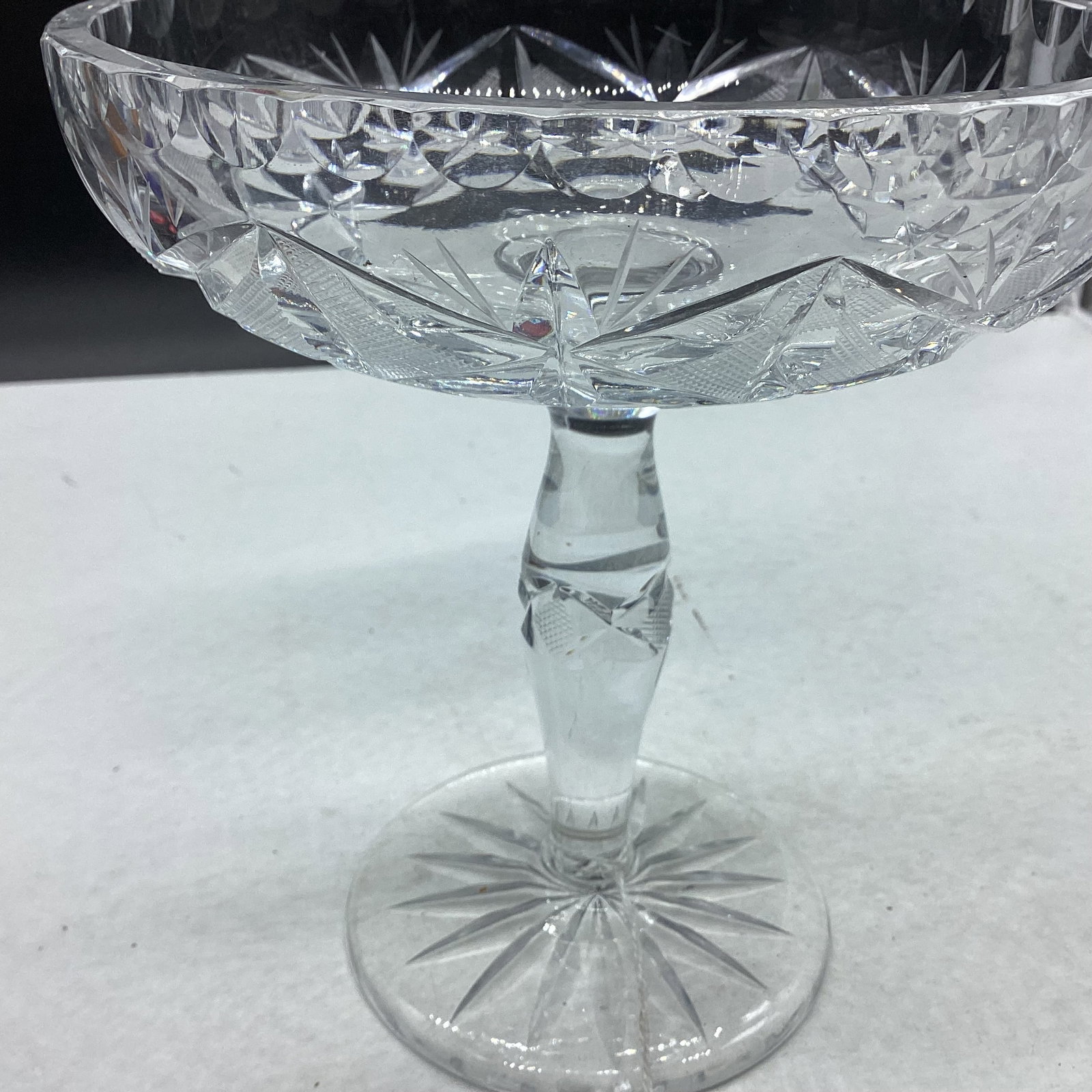 BRILLIANT CUT GLASS COMPOTE - 2