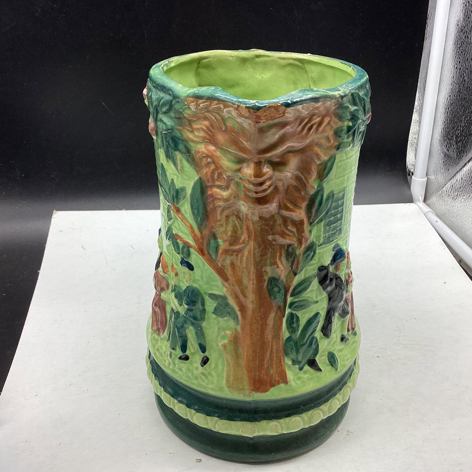VINTAGE MAJOLICA PITCHER - 2
