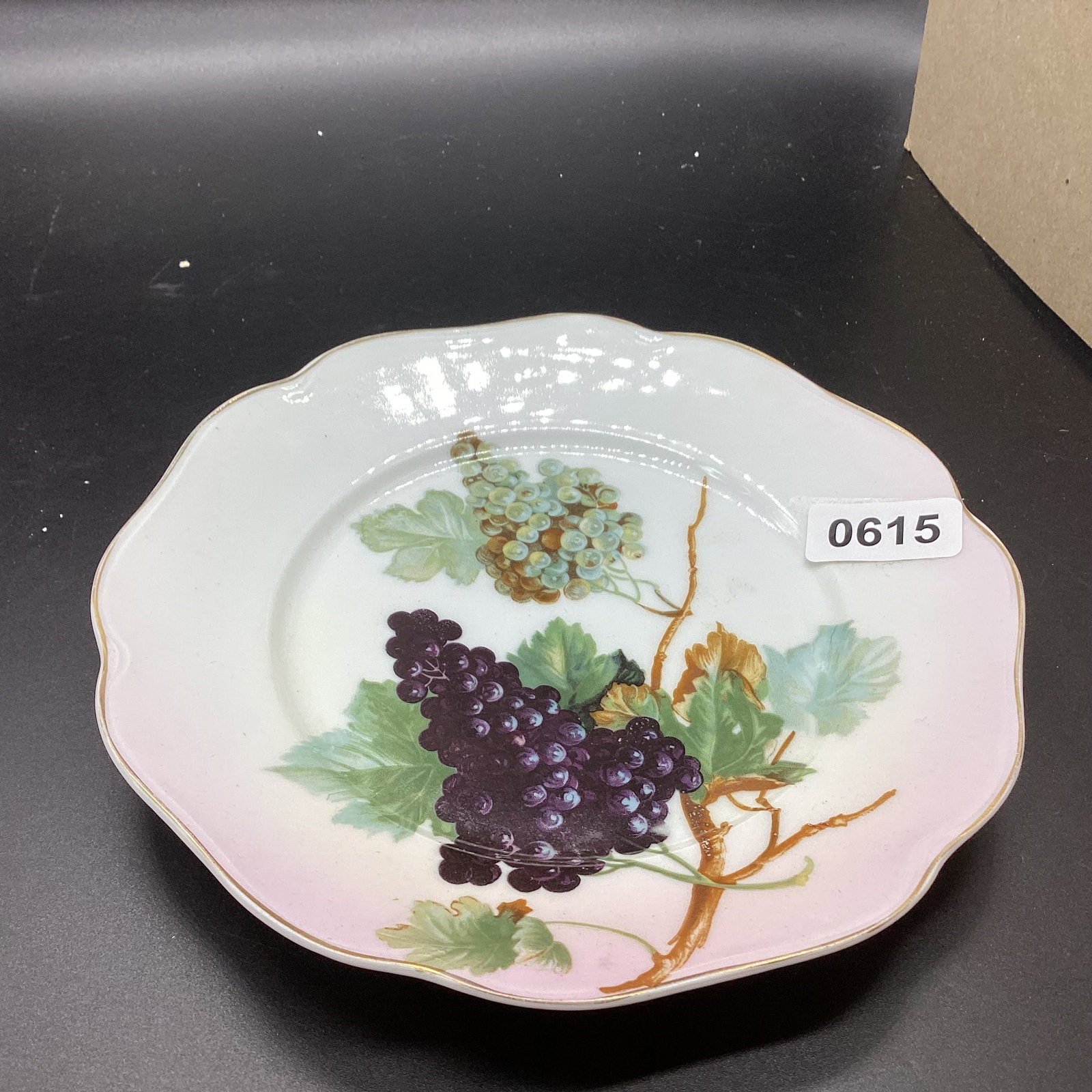 HAND PAINTED PORCELIAN PLATE BY BAVARIA: 7 3/4" W GOOD SHAPE