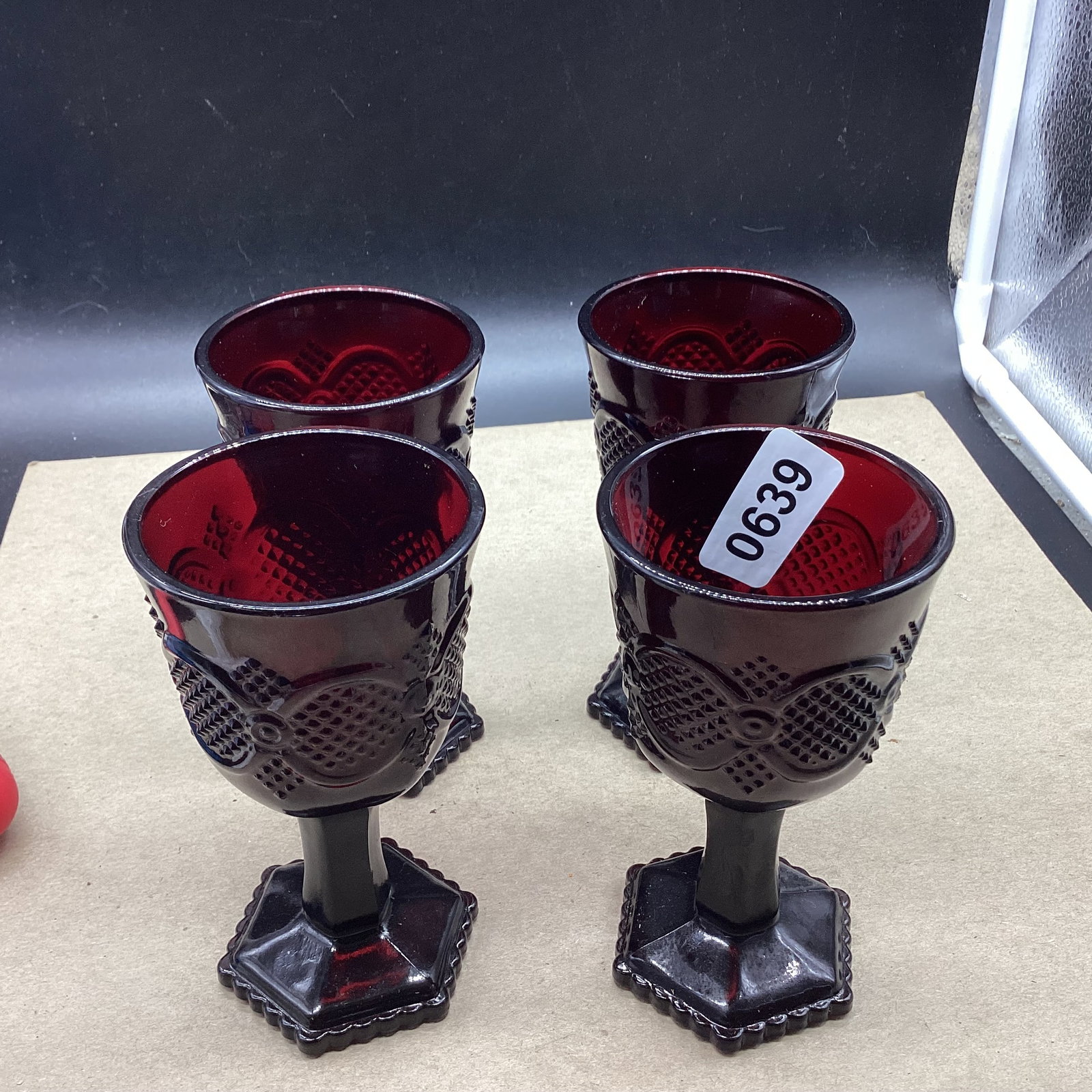 4 AVON CAPE COD WINE GLASSES: 5 1/4" TALL GOOD SHAPE