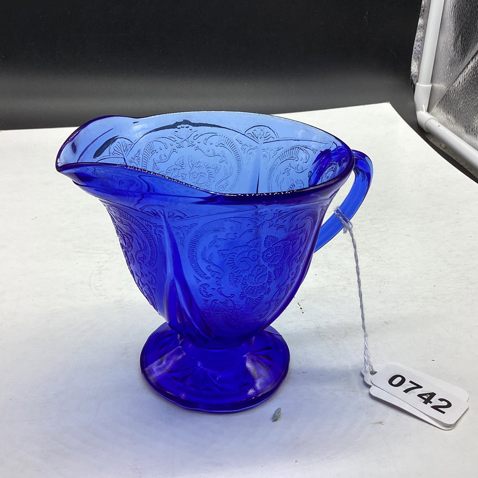 DEPRESSION BLUE ROYAL LACE CREAMER: GOOD SHAPE