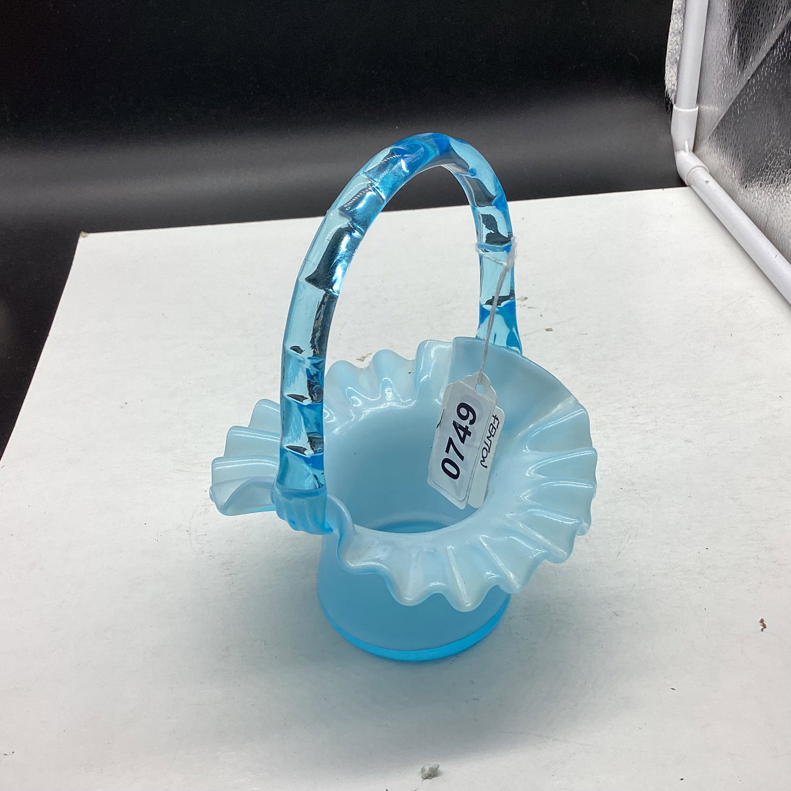 FENTON BLUE OVERLAY BASKET (1 of 1)