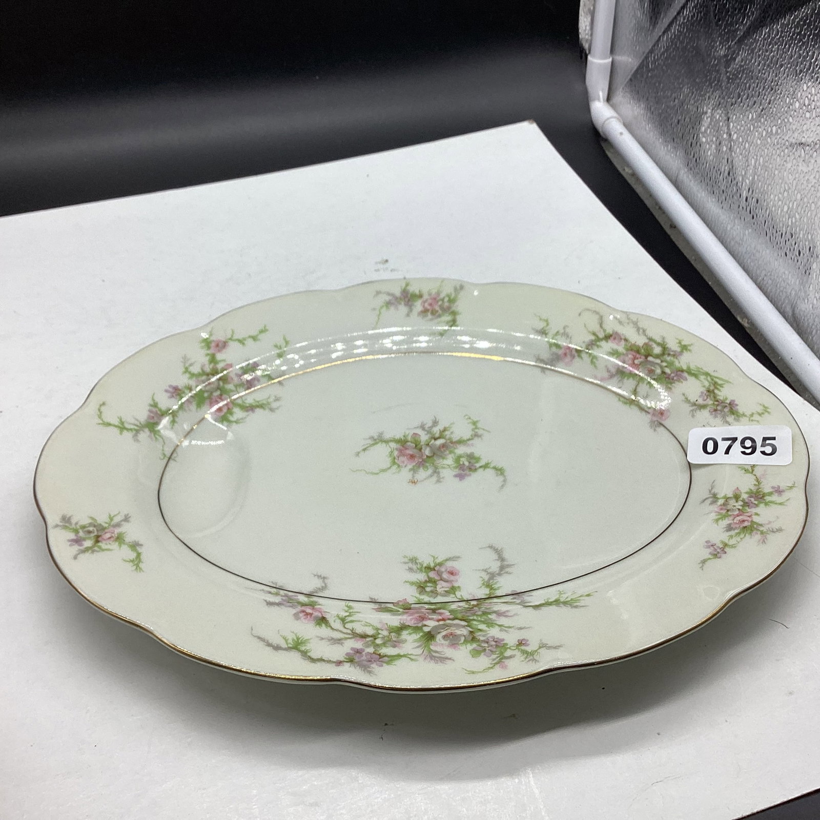 ROSLINDE OVAL PLATTER BY HAVILAND: 9 X 12 GOOD SHAPE