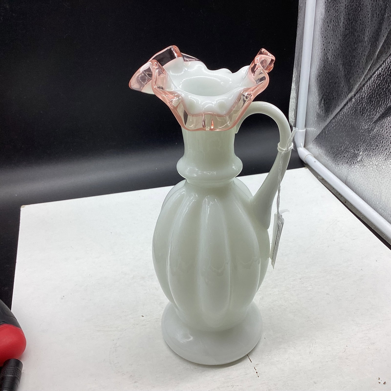 FENTON PEACH CREST PITCHER - 2