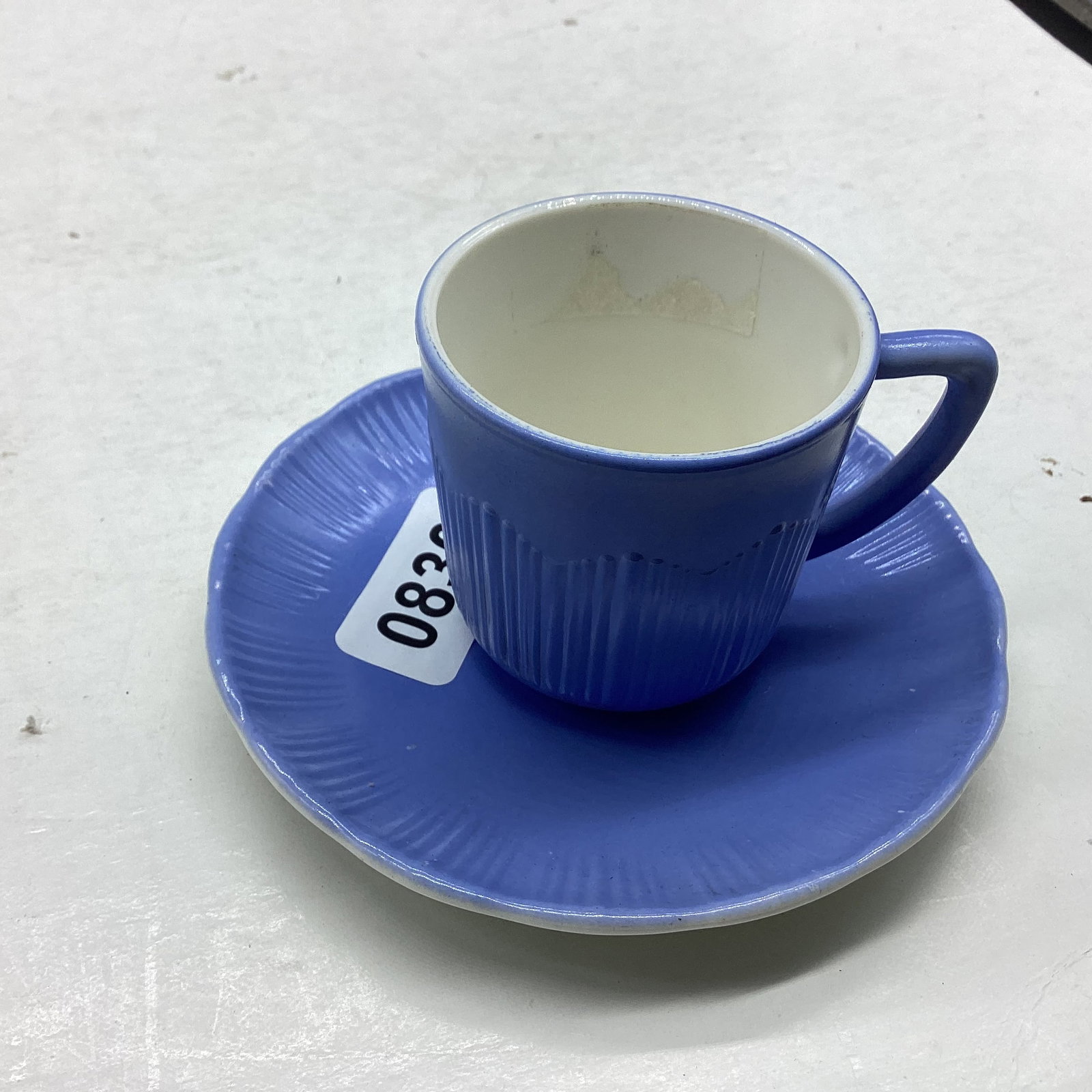 DEPRESSION MACBETH EVANS CREMAX DEMITASSIE CUP & SAUCER: GOOD SHAPE
