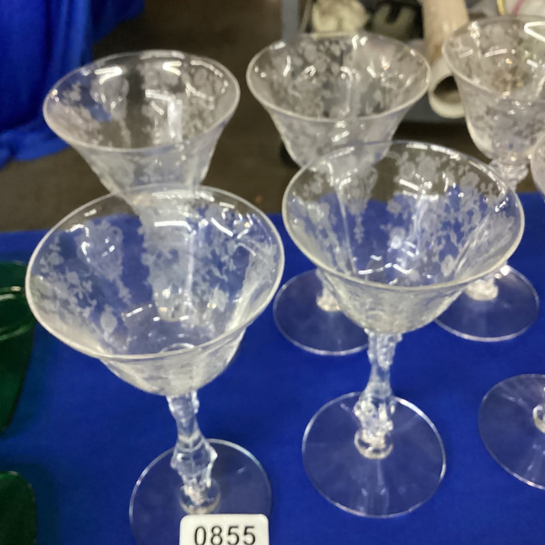 6 CAMBRIDGE ROSE POINT CORDIALS - 2