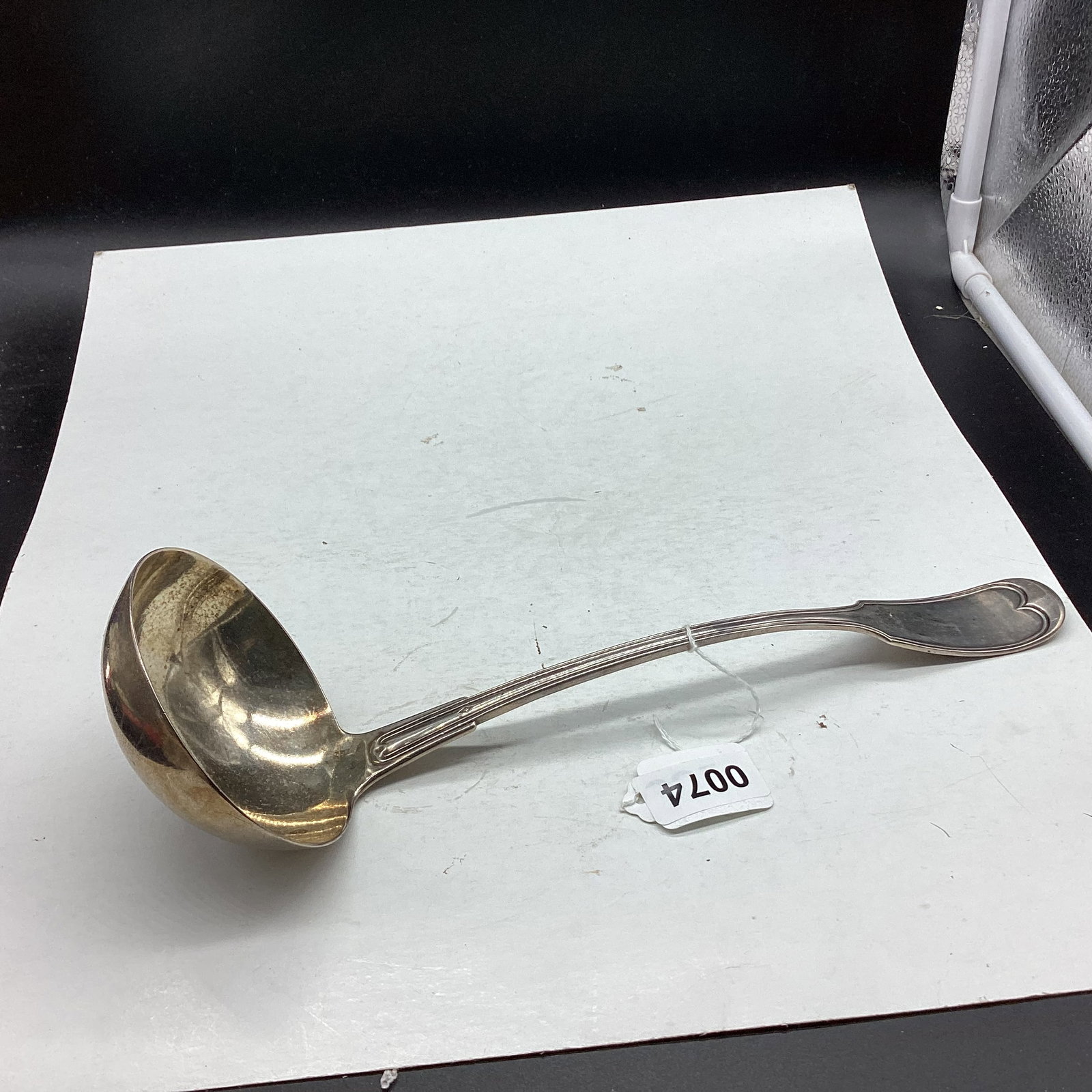 VINTAGE SILVEREPLATED PUNCH LADEL: 12" LONG GOOD SHAPE
