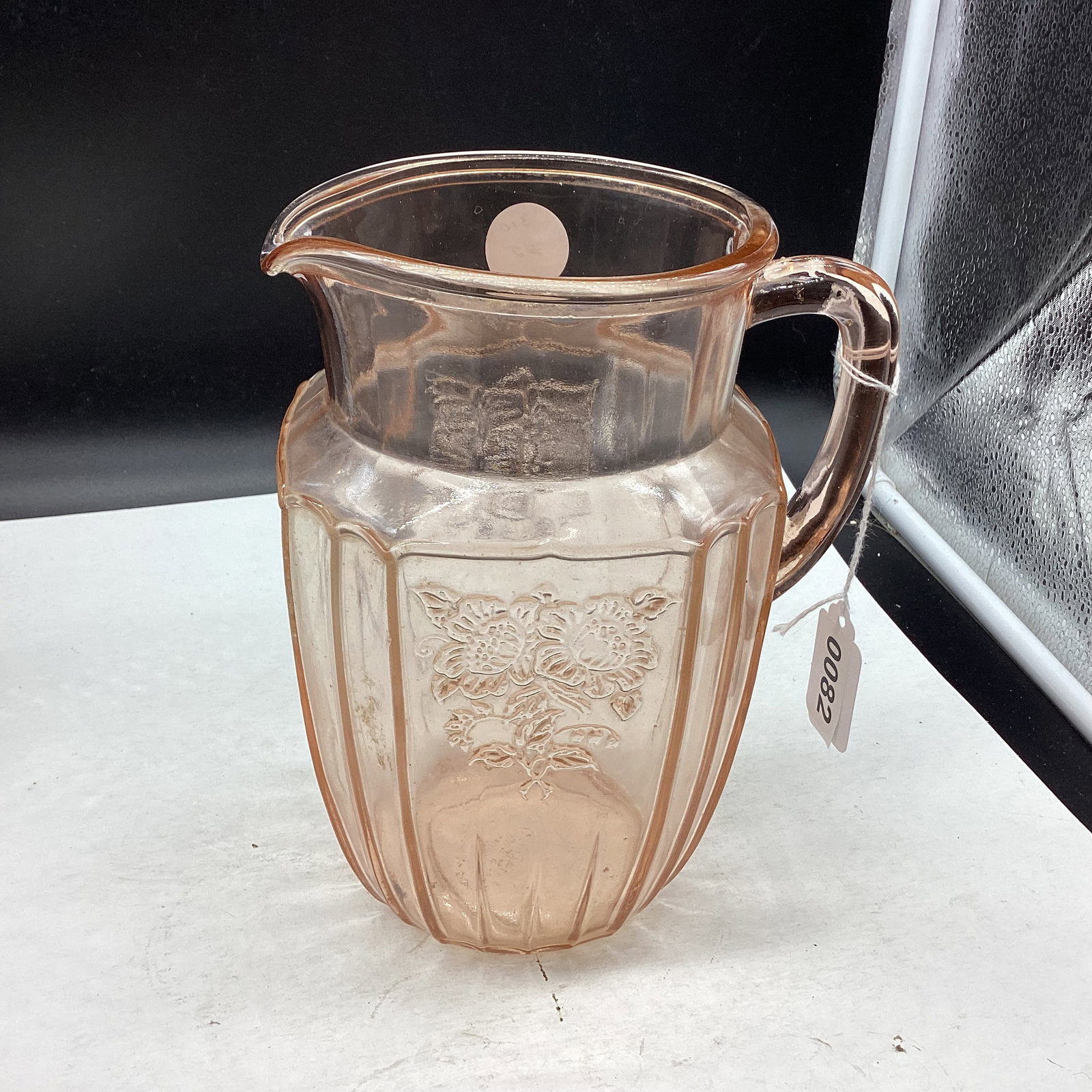 DEPRESSION MAYFAIR TEA PITCHER: 8 1/2" TALL GOOD SHAPE