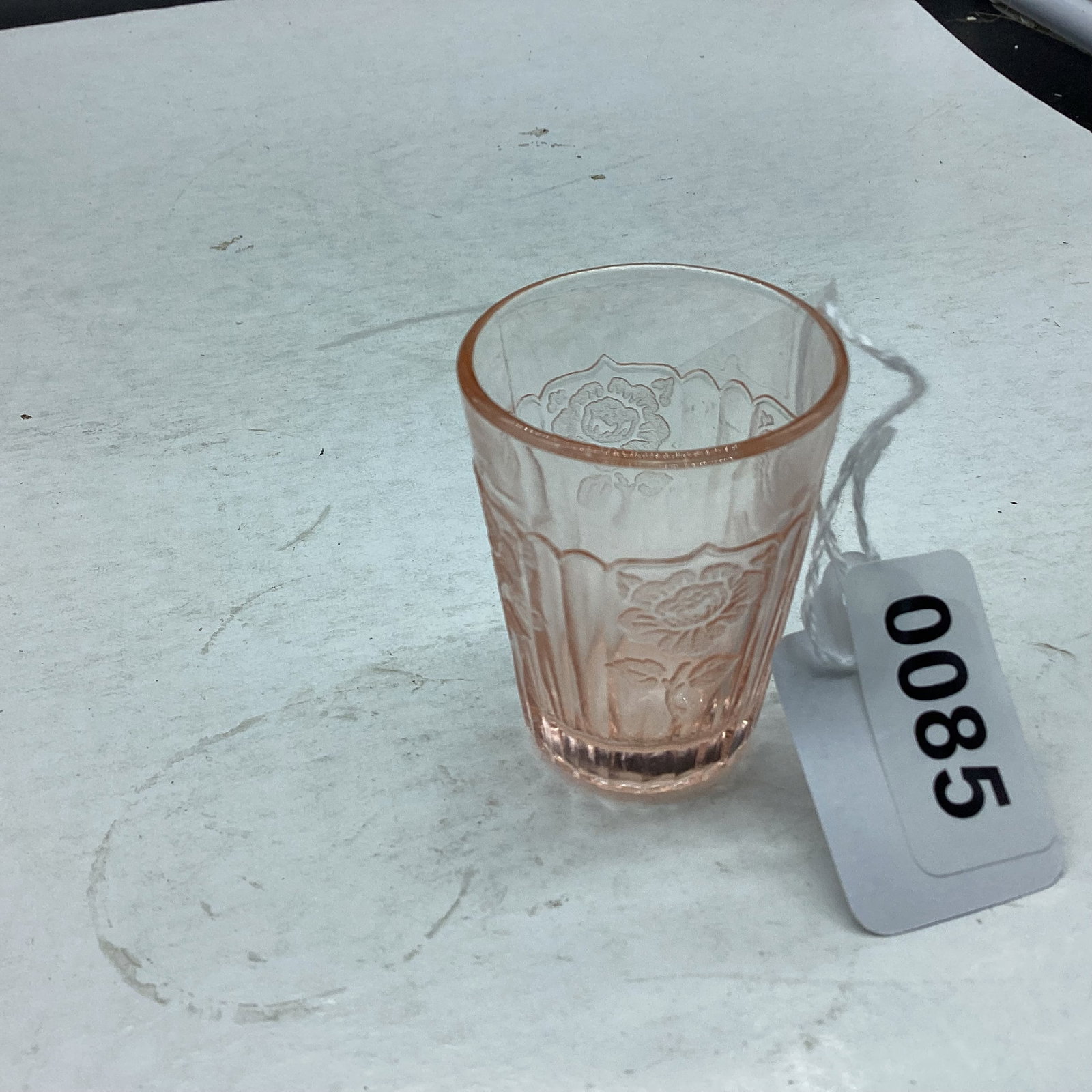 DEPRESSION MAYFAIR SHOT GLASS RARE: 2 1/4" TALL GOOD SHAPE