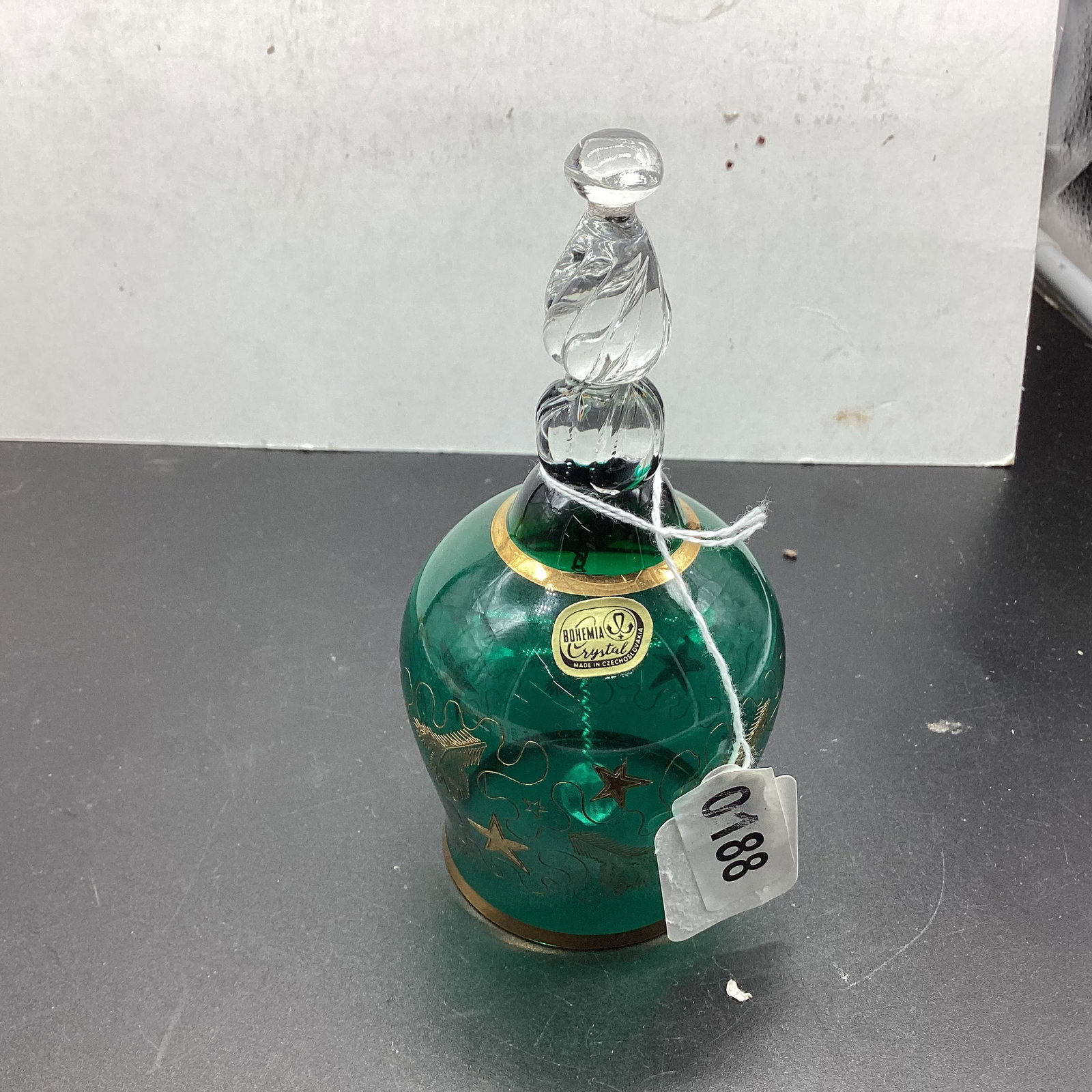 BOHEMIAN CRYSTAL BELL: 6" TALL GOOD SHAPE