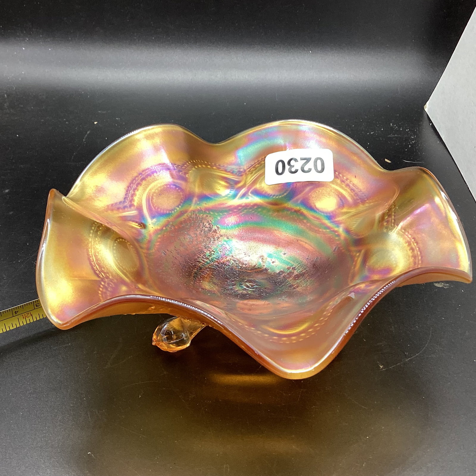 NORTHWOOD 3 FOOTED MARIGOLD CARNIVAL BOWL (1 of 2)