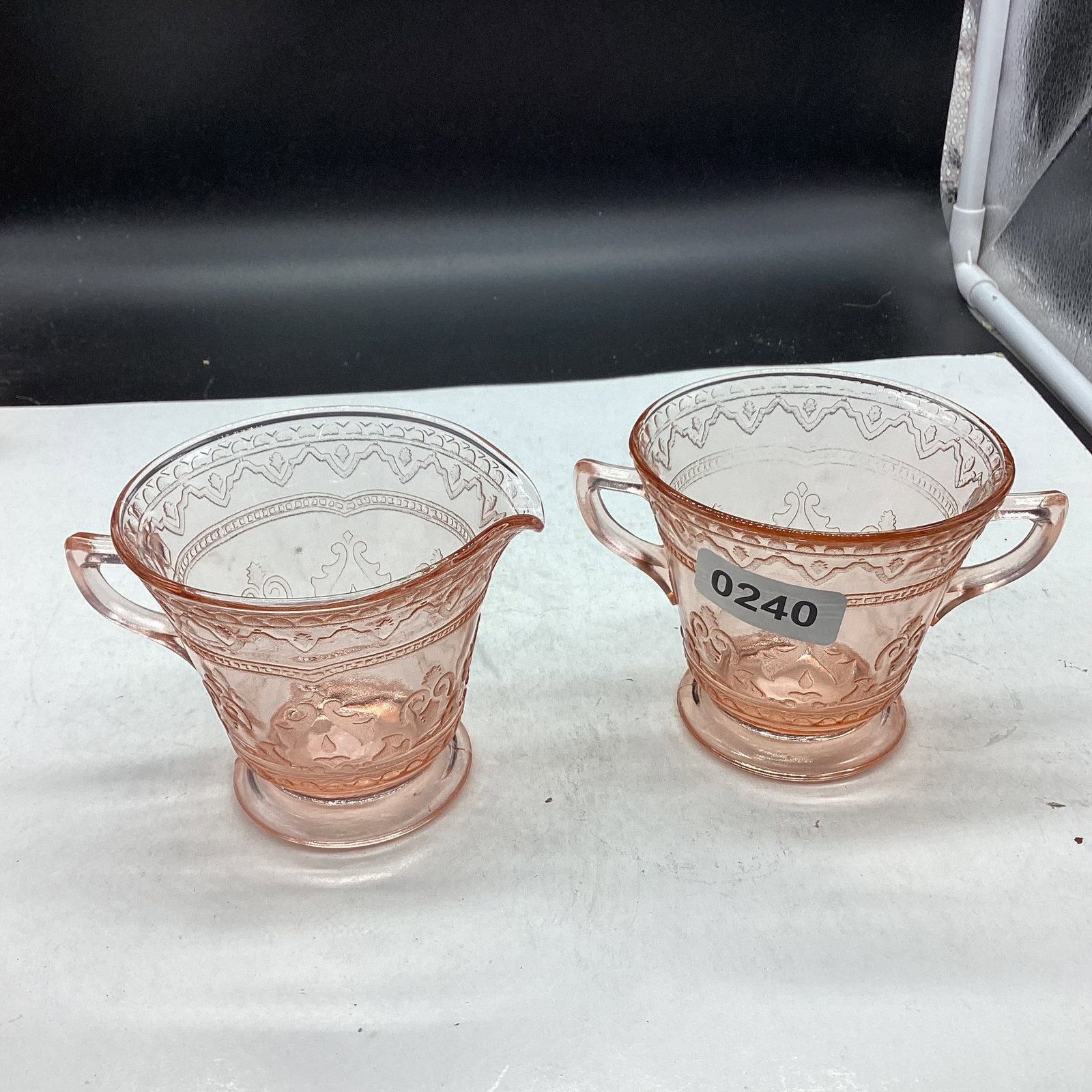 DEPRESSION PATRICIAN OR SPOKE SUGAR & CREAMER (1 of 1)