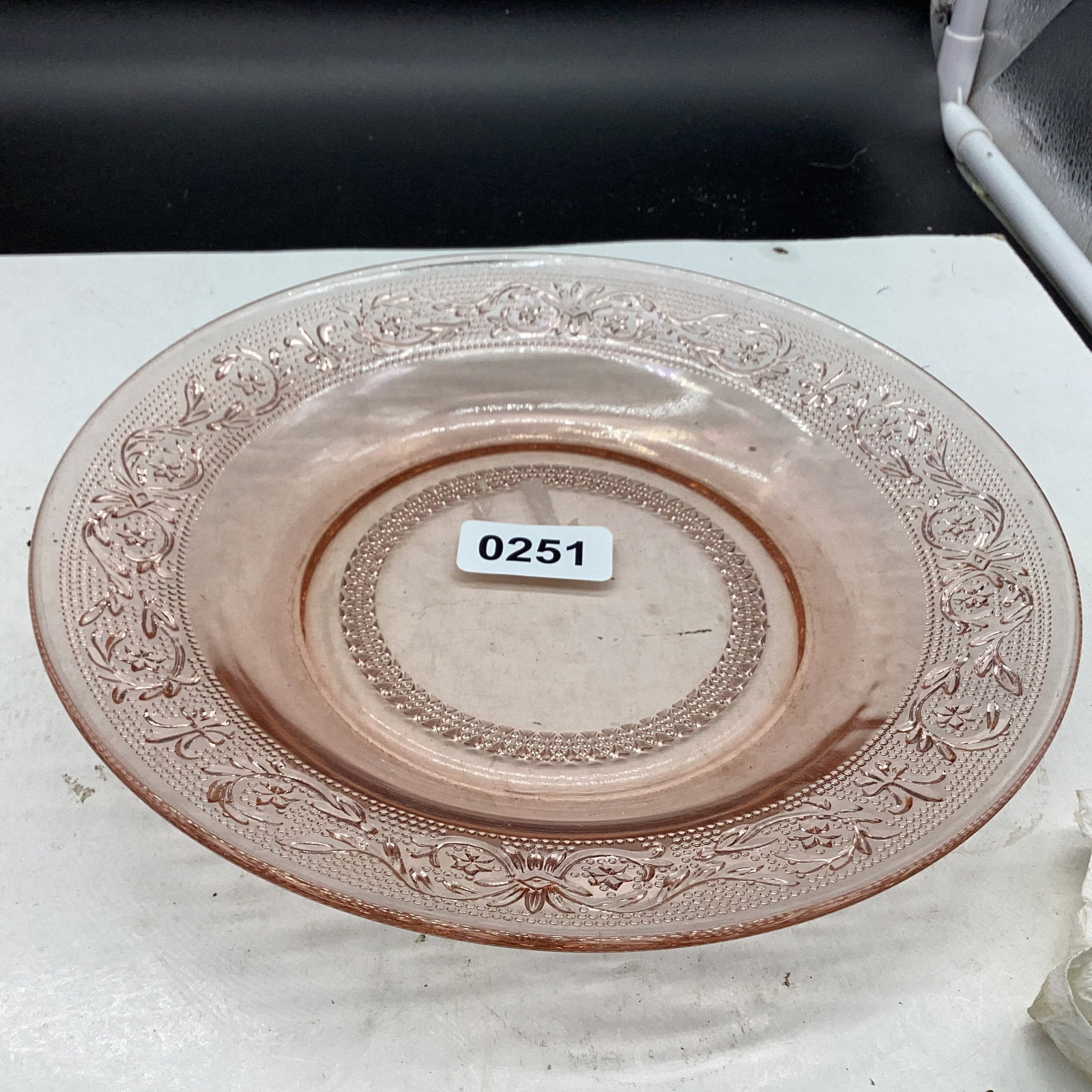 DEPRESSION TIARA FLAT SOUP BOWL: 9" WIDE GOOD SHAPE