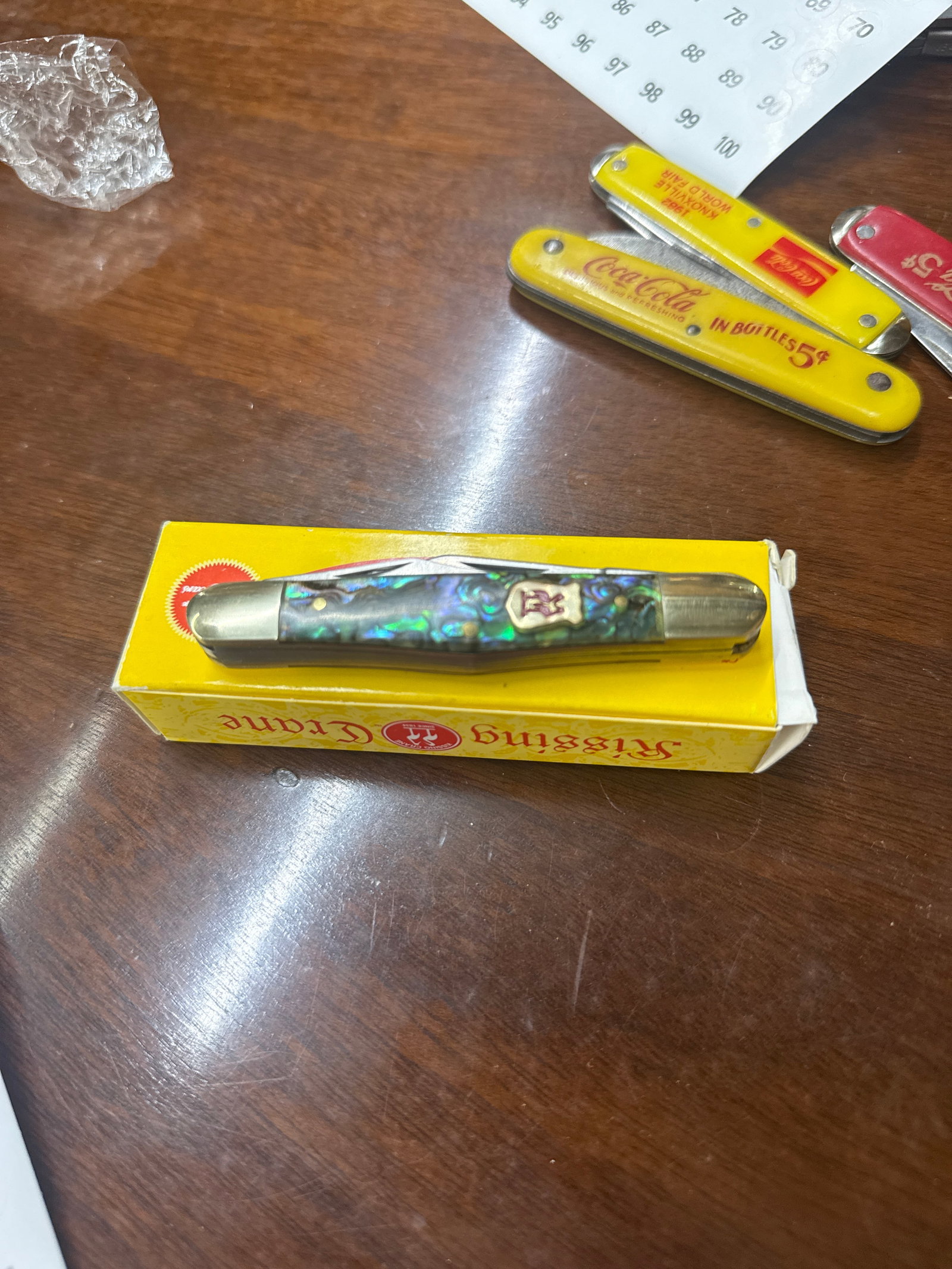Kissing crane import abalone whittler new in box: Never used or carried