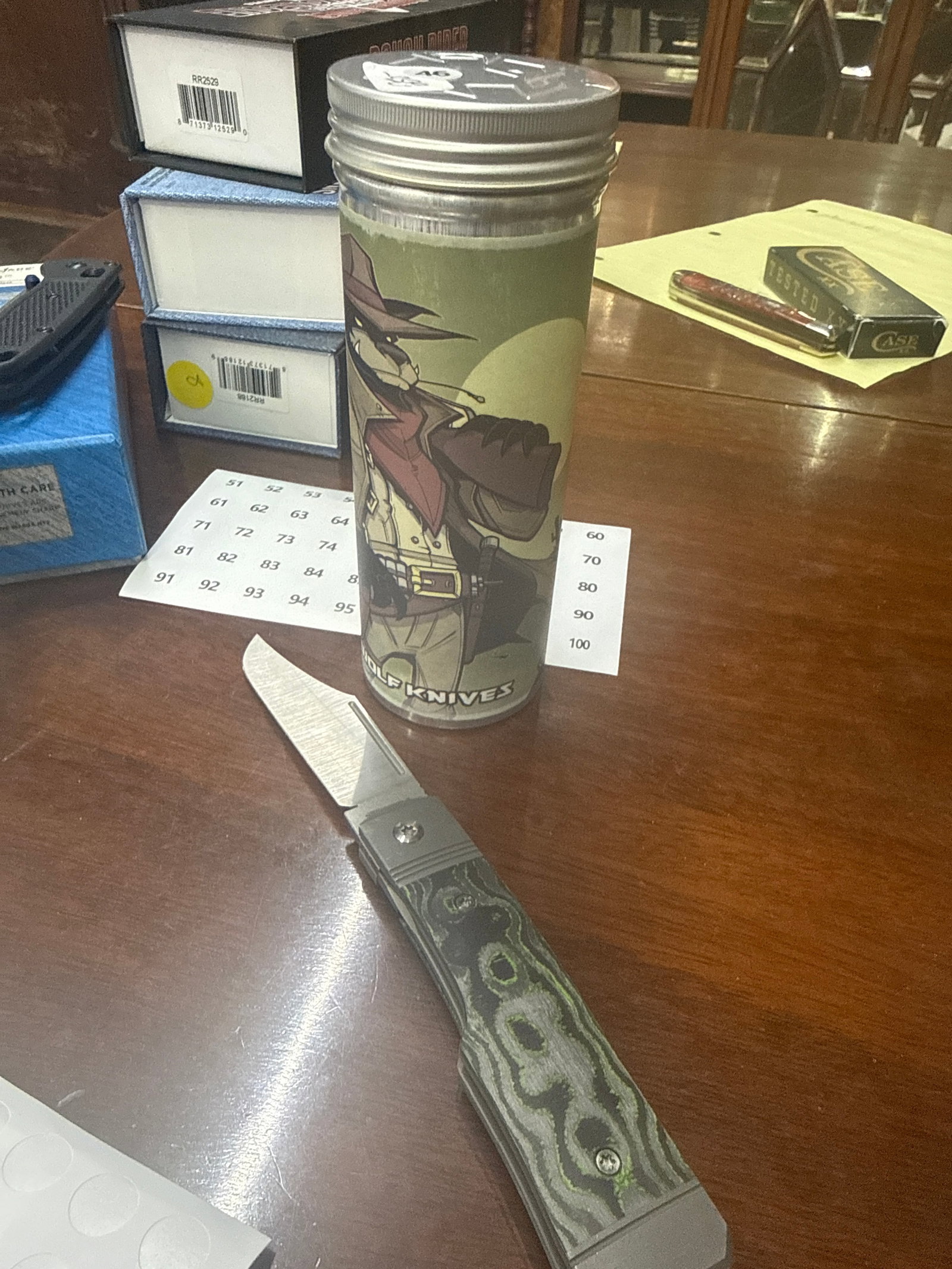Jack wolf toxic green tactical in tube: Brand: Jack Wolf Knives Model: Midnight Jack Pattern/Style: Modern interpretations of traditional slipjoint pocket knives (inspired by the Barlow pattern frame with a modified Wharncliffe /