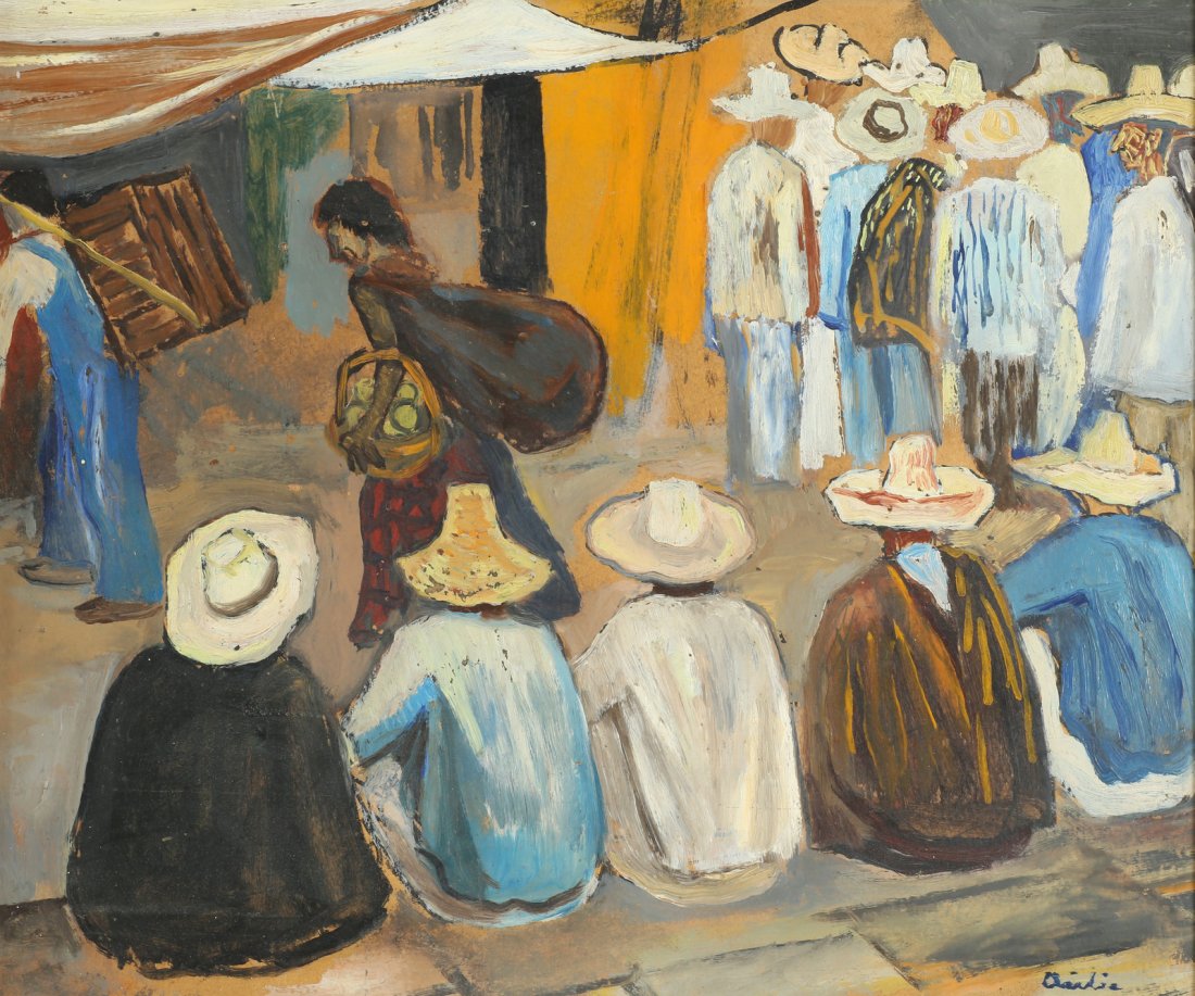 Reidar AULIE (1904-1977)  Opp. "Markedet i Cuernavaca", (1 of 1)