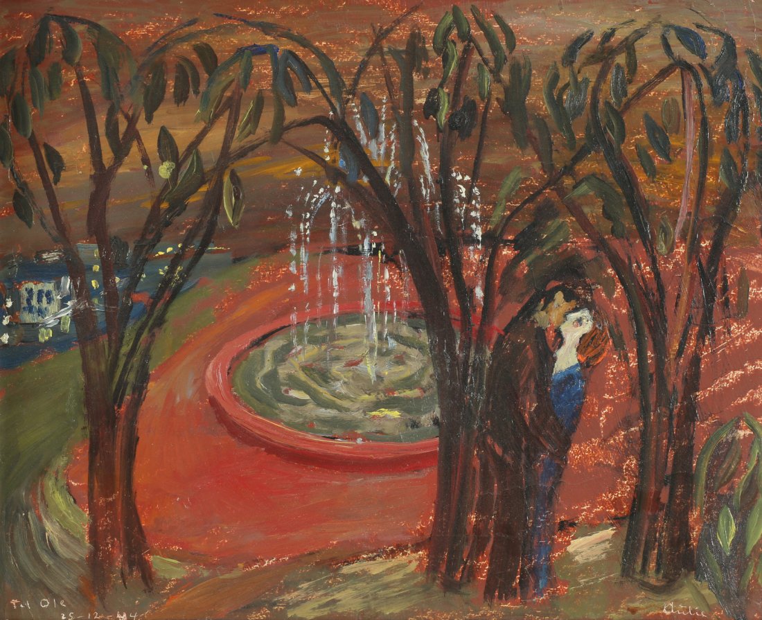 Reidar AULIE (1904-1977)  Opp. "Omfavnelse", sign. (1 of 2)