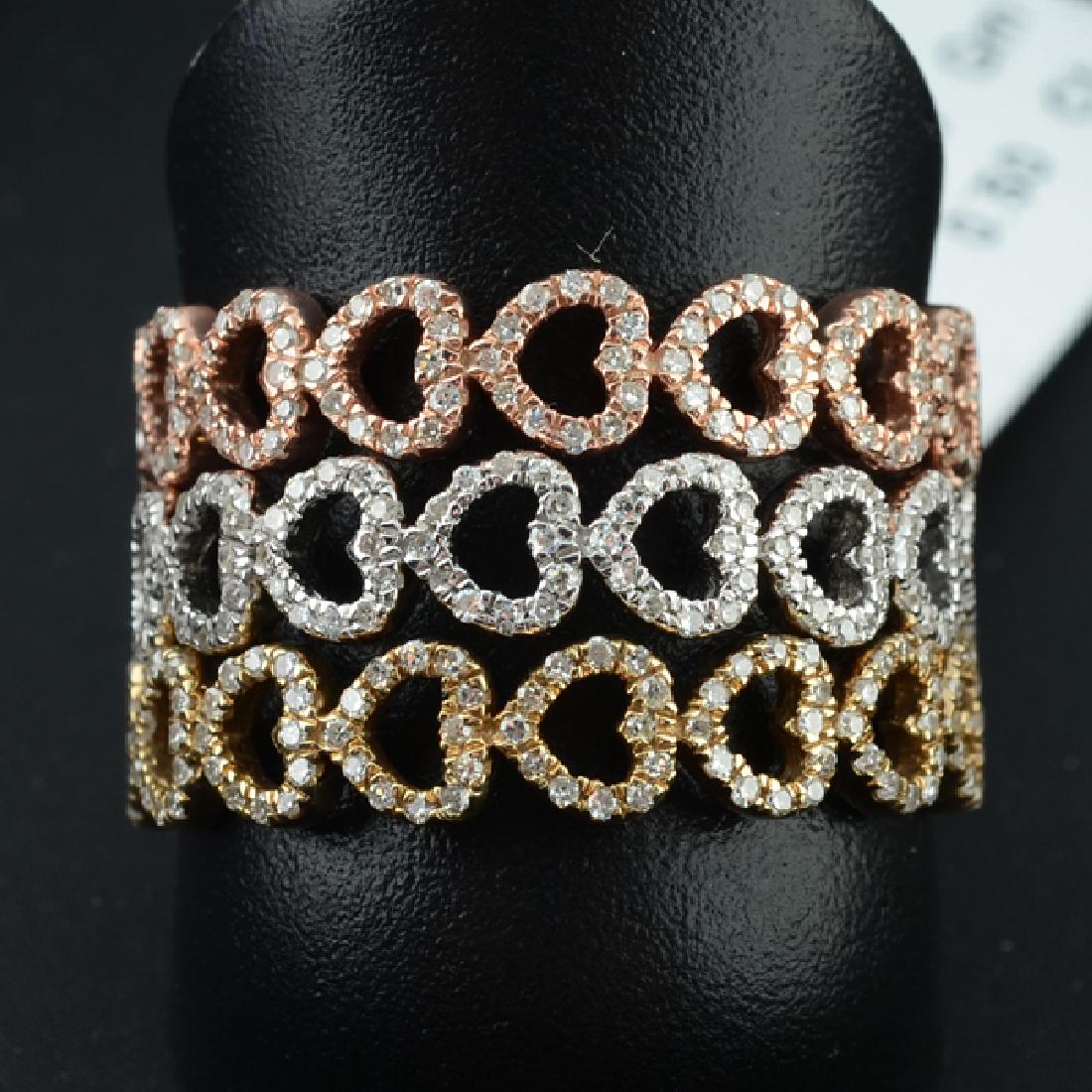 0.51 CTW Diamond Stack Ring 14K Two Tone Gold: Manufacturer's Suggested Retail Price: $2100.00 - Genuine 0.51 CTW Diamond Stack Ring 14K Two Tone Gold - Featuring one Ladies 14K Two Tone Yellow Gold Stack Ring. This contains 360 Diamond stones, wi