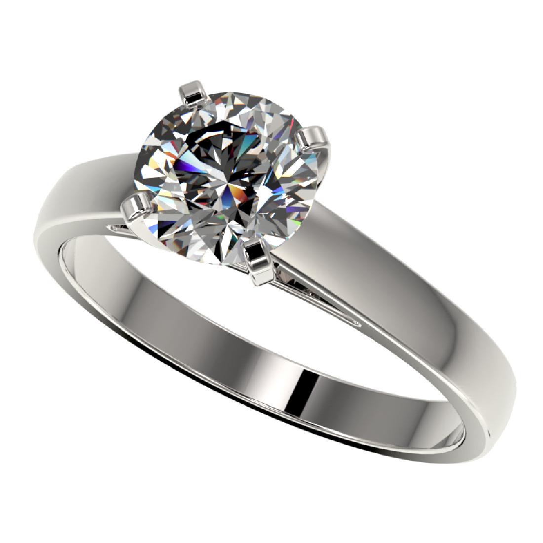 1.55 CTW Certified H-SI/I Quality Diamond Solitaire: 36545 - REF-410W9H ---- 1.55 CTW Certified H-SI/I Quality Diamond Solitaire Engagement Ring 10K White Gold ---- Luxury Designer Brand Ring Appraised Retail Price at $24,850 ---- SKU Number US36545 10k