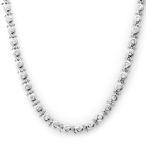Natural 4.0 ctw Diamond Necklace 14K White Gold - (1 of 1)