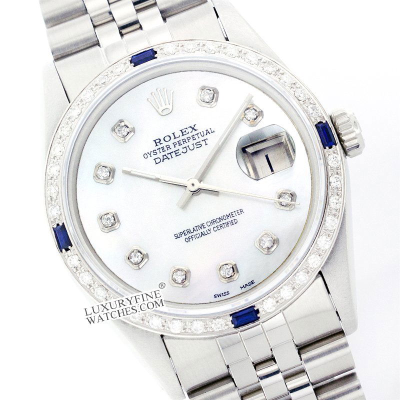Rolex Ladies Stainless Steel, Diam Dial & Diam/Sapphire (1 of 2)