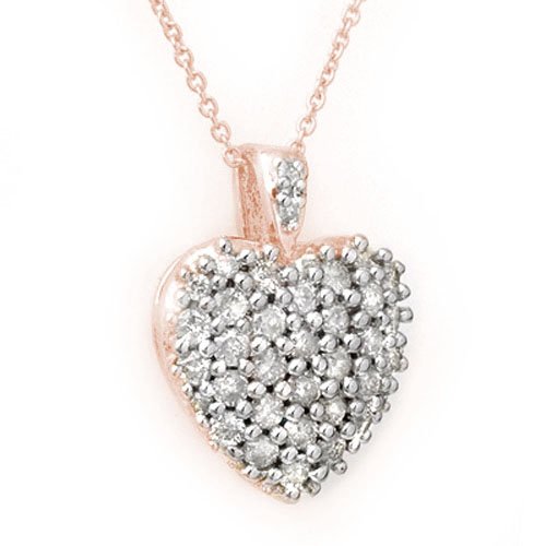 Natural 1.25 ctw Diamond Pendant 14K Rose Gold - 14148 (1 of 2)