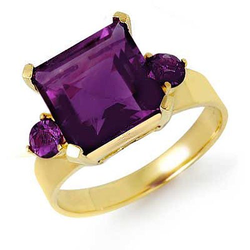 Natural 4.31 ctw Amethyst Ring 10K Yellow Gold - 12680 (1 of 2)