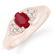 Natural 0.83 ctw Ruby & Diamond Ring 14K Rose Gold -