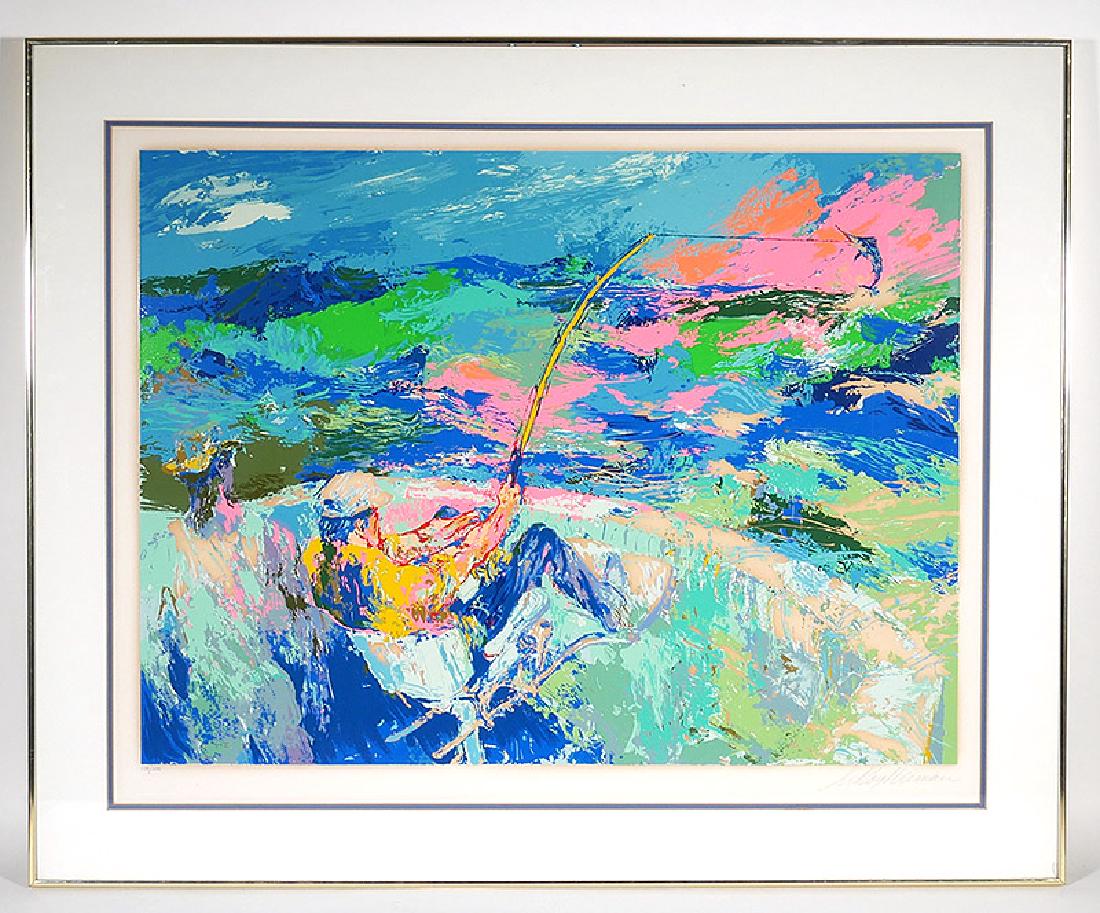Leroy Neiman Signed & #'d Print Marlin Fishing: Signed and numbered 178/300 print by Leroy Neiman, "Marlin Fishing." Some typical and minor toning along print border. Measures 28" x 36" visible in 35" x 43" frame. (KOL)