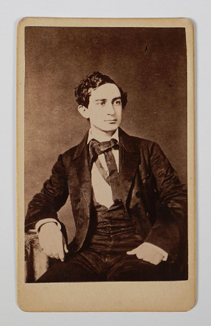 Edwin Booth CDV Photograph signed on back: 19th century carte de visite of actor (and brother of the notorious John Wilkes Booth) Edwin Booth. Signed on back, perhaps only identifying Booth -- may not be his signature. Measures 4" x 2-1/2".