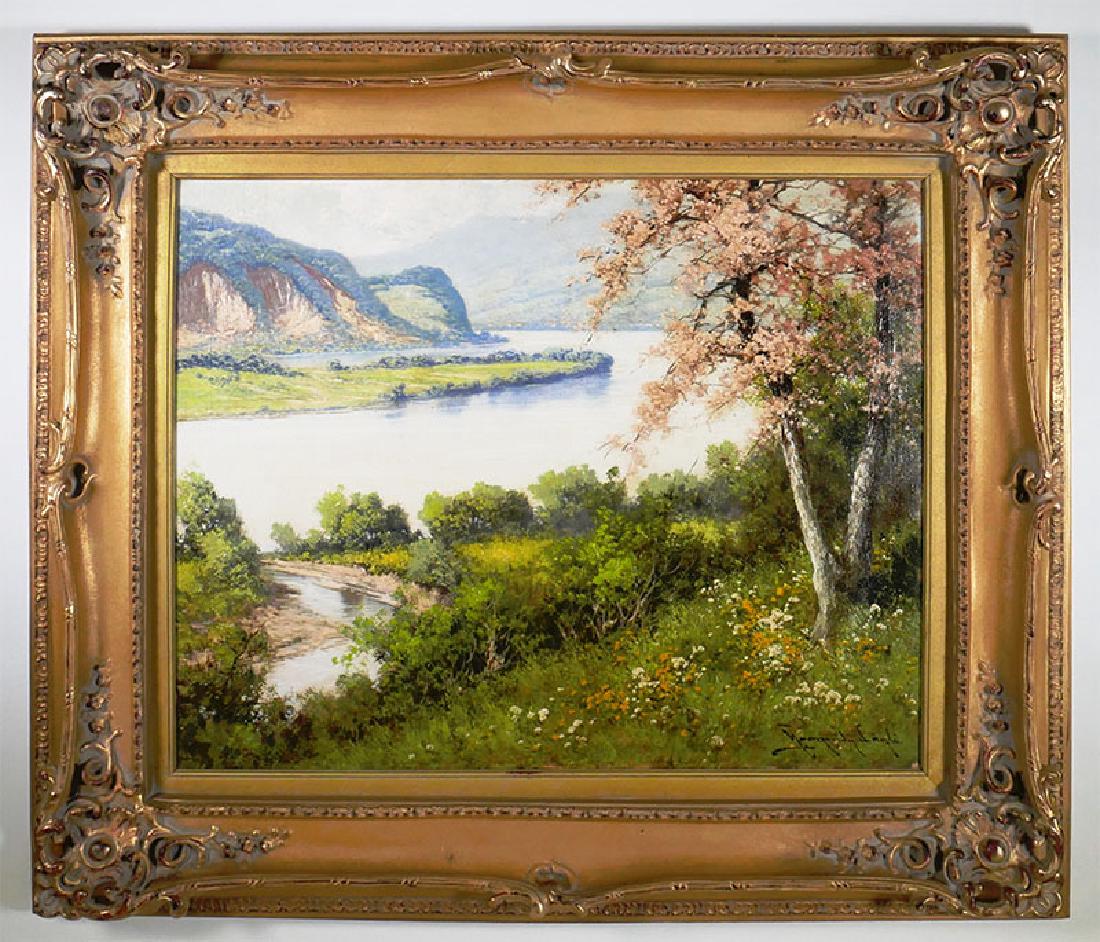 Laszlo Neogrady Serene Landscape Oil on Canvas (1 of 4)