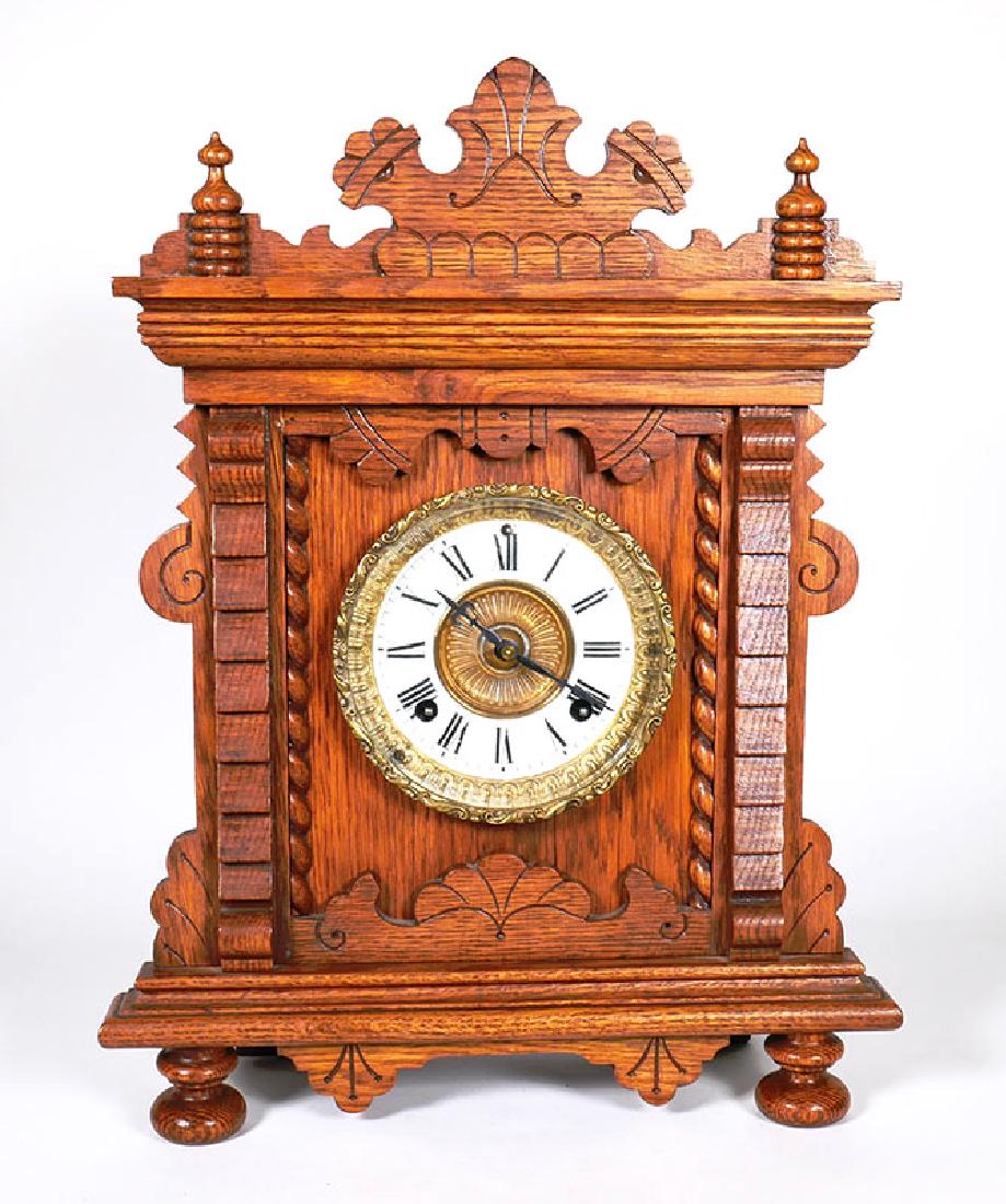 Ansonia "Newark" 8-Day Gingerbread Kitchen Clock (1 of 8)