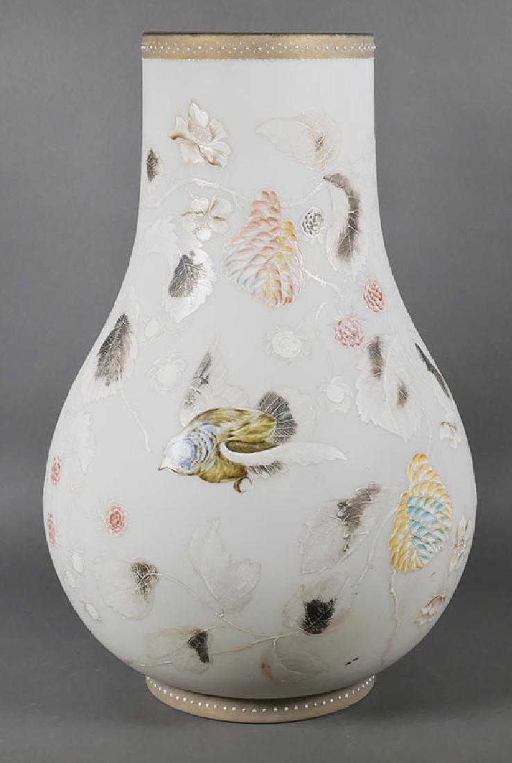 Massive 17" Victorian Bristol Glass Vase (1 of 6)