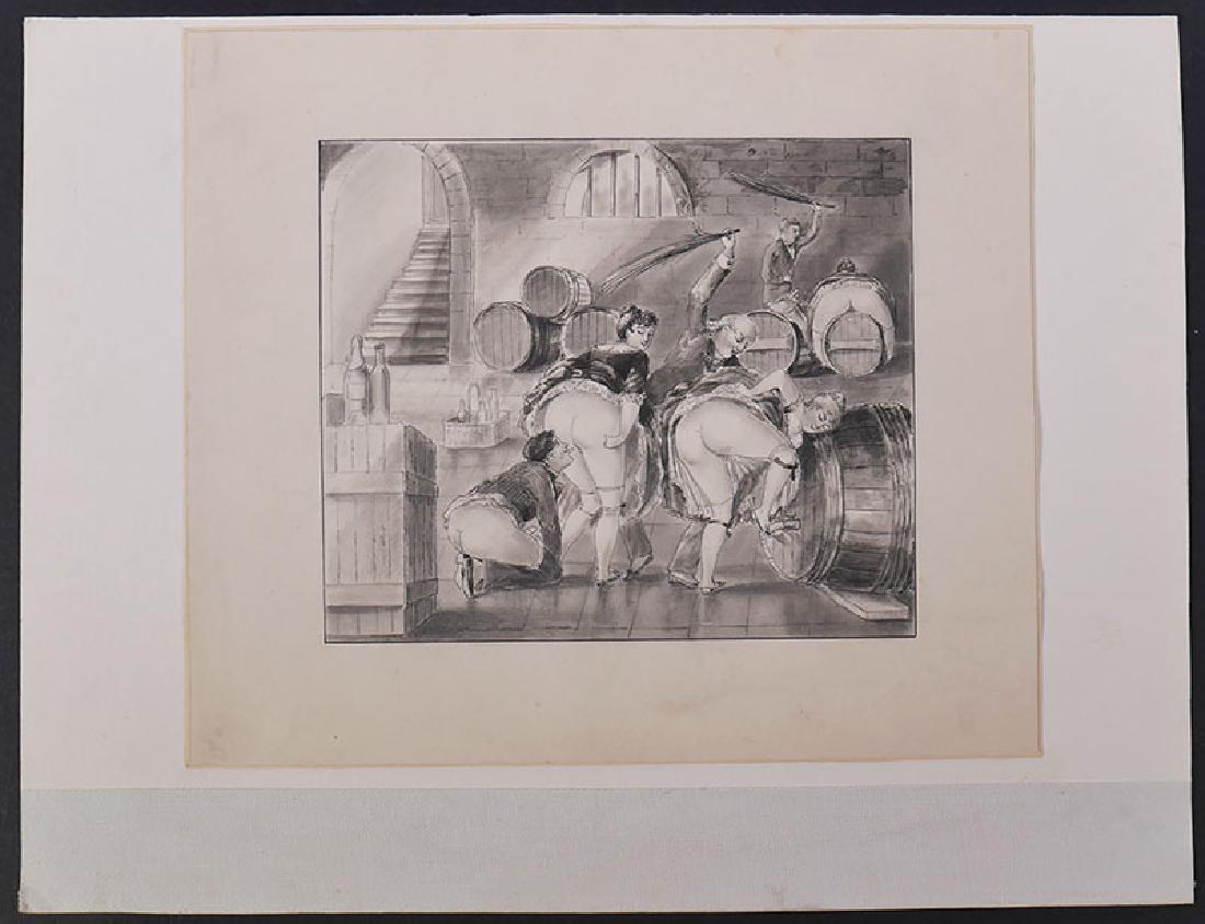 Thomas Rowlandson (Manner of) Erotic Sketch