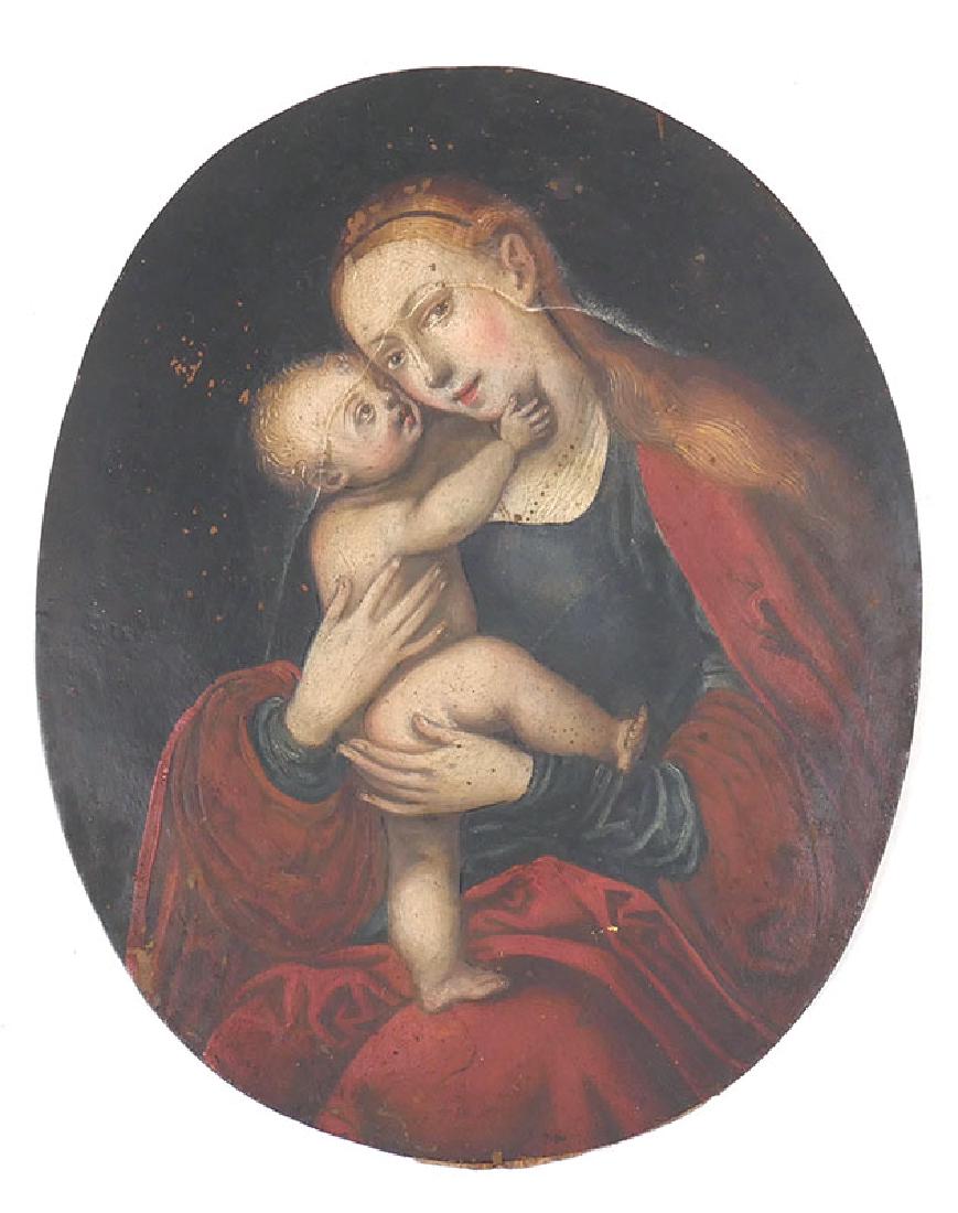 Early Oil on Copper Madonna & Child (1 of 2)