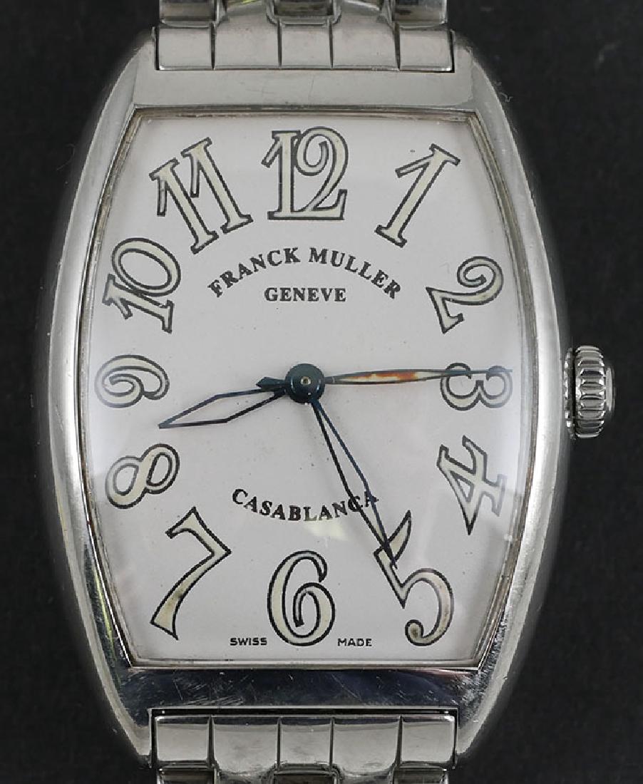Franck Muller Casablanca Watch 2852 Automatic: Franck Muller "Master of Complications" stainless steel original band. Fine, running condition. Numbered 2665 of 2852.