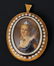 18K Gold Miniature Portrait Pendant Brooch