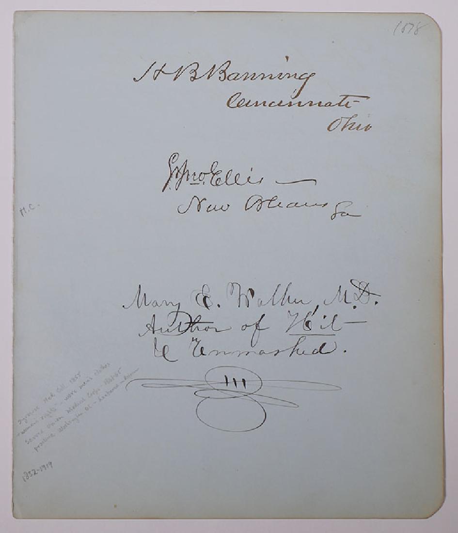 Historical Autographs, Incl Mary Edwards Walker: 2 SIDED, HENRY BLACKSTONE BANNING (1836-1881) U.S. H.O.R. OHIO. MARY EDWARDS WALKER (1832-1919) AWARDED CONGRESSIONAL MEDAL OF HONOR 1865, FEMINIST, ABOLITIONIST, ALLEGED SPY AND P.O.W. ROBERT G. INGE