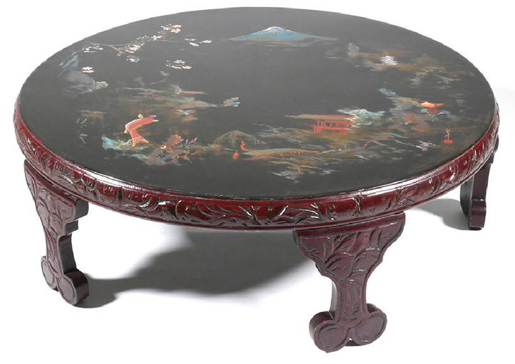 Vintage Japanese Lacquered Low Tea Table