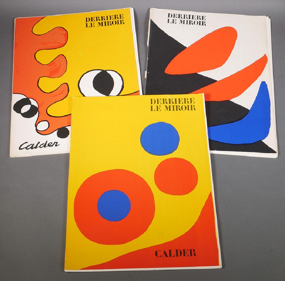 Derriere le Miroir 3 Alexander Calder 173 190 201: Each one limited to 150 copies. 173 (Oct 1968) in fine condition, with minimal wear. 190 (Feb 1971) has spine wear and losses, and a few edge chips on cover. 201 (Jan 1973) is very fine, except for a 