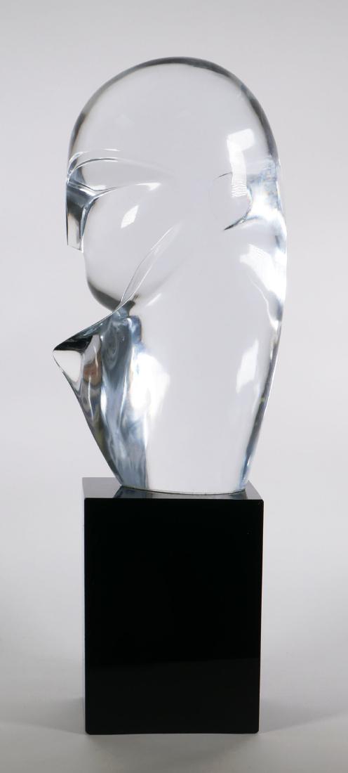 Loredano Rosin Murano Bust Sculpture: Showstopping and massive art glass bust sculpture by Loredano Rosin (Italian, 1936-1992). Measures 23" high and is incredibly heavy. This piece was completed, signed and dated Sept. 12, 1991 -- only m