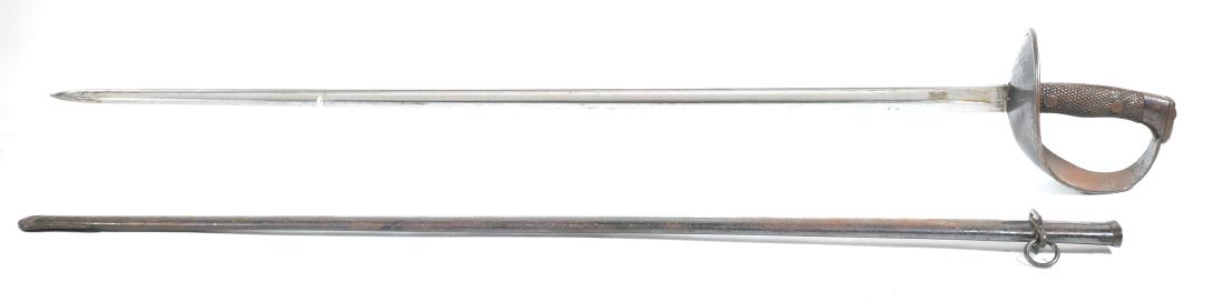 Vintage Spanish Artillery Sabre Sword: Old Spanish saber or straight sword, circa WWII. Very nicely made -- not a souvenir or wall hanger by any means. About 43" long overall.