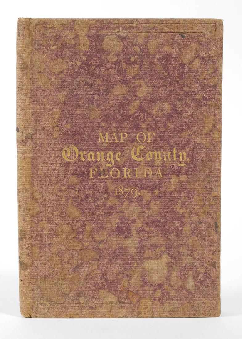 1879 Map of Orange County Florida: Hand colored lithograph map, good condition for age. Opens to 31" wide.