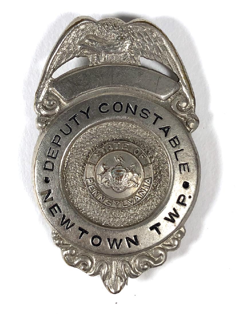 Vintage Newtown Pennsylvania Constable Badge: Vintage badge of Deputy Constable, Newtown, Pa. Measures 2" long. Not a reproduction.