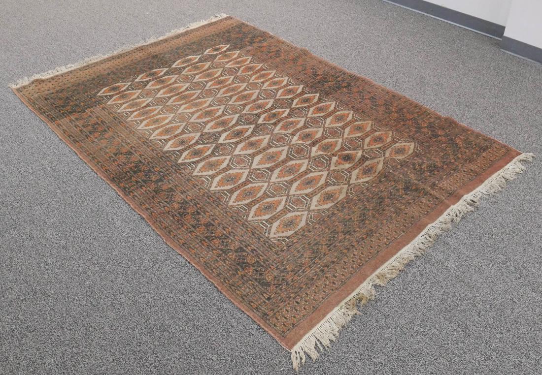 Antique Turkoman Bokhara Rug 8x5: Afghan hand knotted wool Turkoman Bokara carpet. Measures approx. 96" x 63".