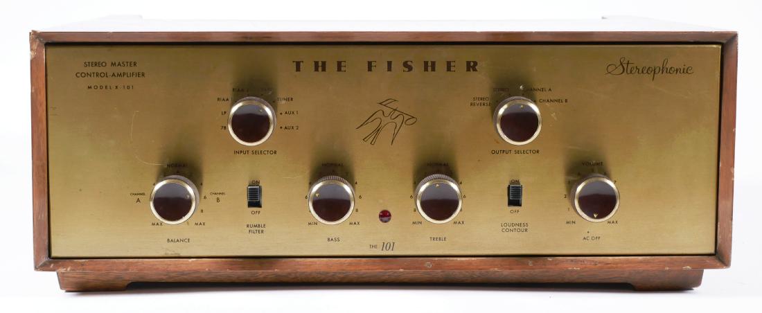 The Fisher 101 Stereo Control Amp Vintage: Extremely rare vintage "The Fisher" 101 stereophonic master control tube amplifier. Measures approx. 15 3/4" x 12 1/2" x 6". International buyers, please note: This item can be paid for only via a ban
