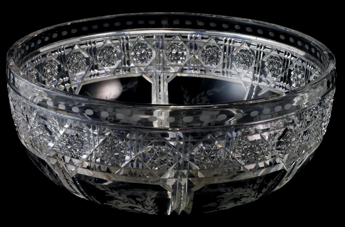 Cut Glass Low Serving Bowl - ABP