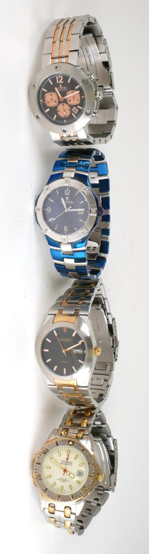 4 Croton Estate Mens Wristwatches: All four are Croton. Includes stainless and blue band.
